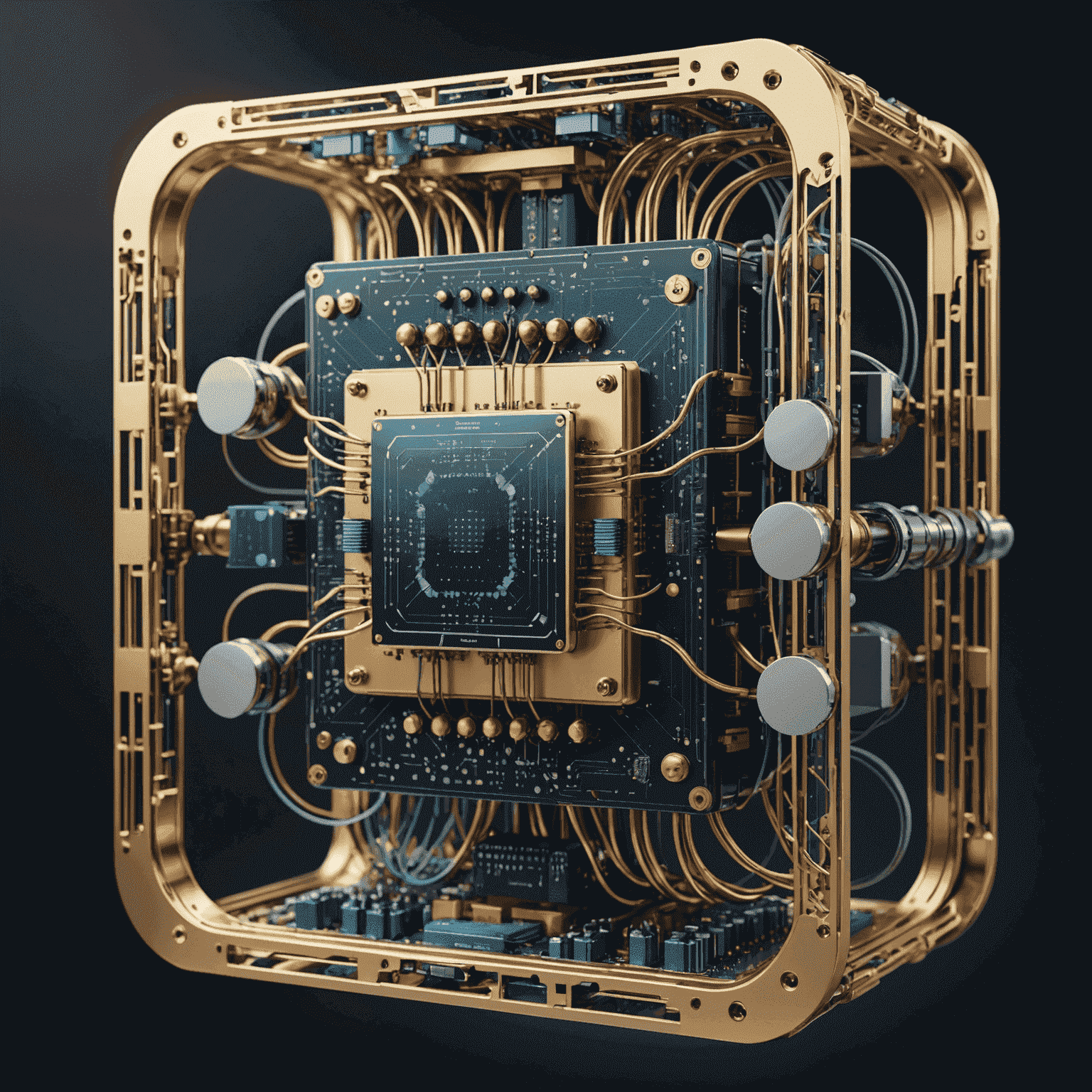 An abstract representation of quantum computing, with qubits and quantum circuits, illustrating the potential of this revolutionary technology in the UK