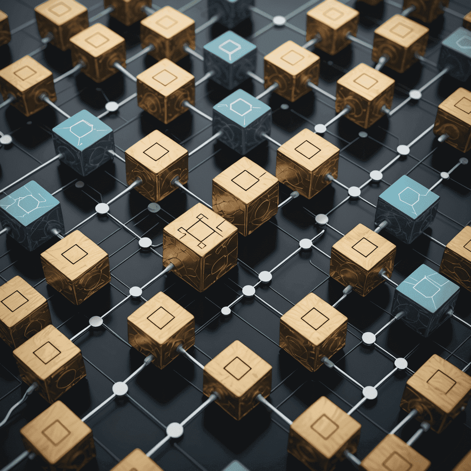 A visual representation of blockchain technology, with connected blocks and secure transactions, reshaping trust and transparency in the UK